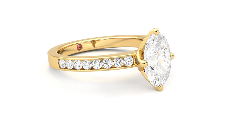 Taylor & Hart Cosmic Oval Engagement Ring 360 degree image 6