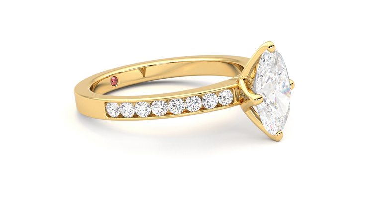 Taylor & Hart Cosmic Oval Engagement Ring 360 degree image 7