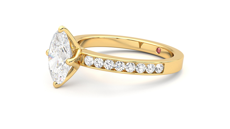 Taylor & Hart Cosmic Oval Engagement Ring 360 degree image 23