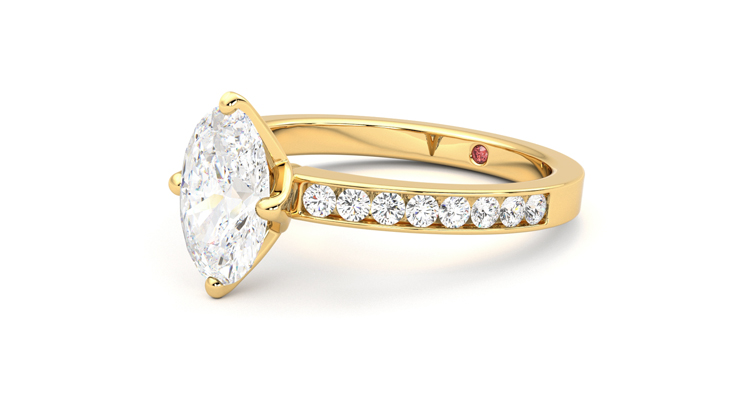 Taylor & Hart Cosmic Oval Engagement Ring 360 degree image 24