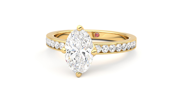 Taylor & Hart Cosmic Oval Engagement Ring 360 degree image 27