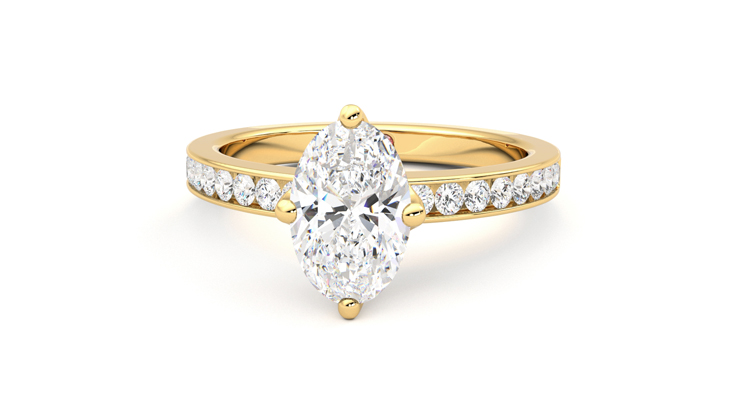 Taylor & Hart Cosmic Oval Engagement Ring 360 degree image 28