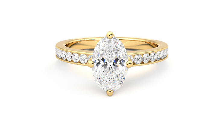 Taylor & Hart Cosmic Oval Engagement Ring 360 degree image 29