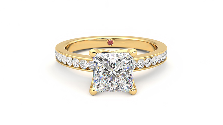 Taylor & Hart Cosmic Princess Engagement Ring 360 degree image 1