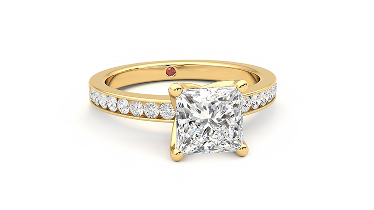 Taylor & Hart Cosmic Princess Engagement Ring 360 degree image 3