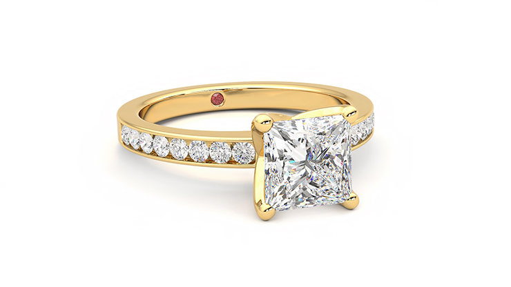 Taylor & Hart Cosmic Princess Engagement Ring 360 degree image 4