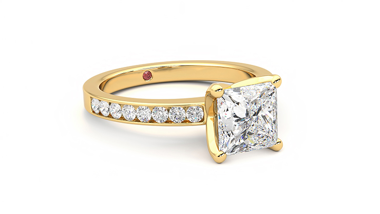 Taylor & Hart Cosmic Princess Engagement Ring 360 degree image 5