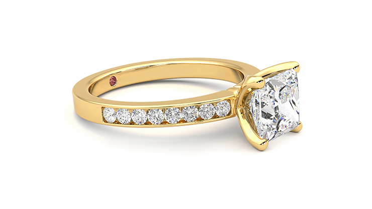 Taylor & Hart Cosmic Princess Engagement Ring 360 degree image 7