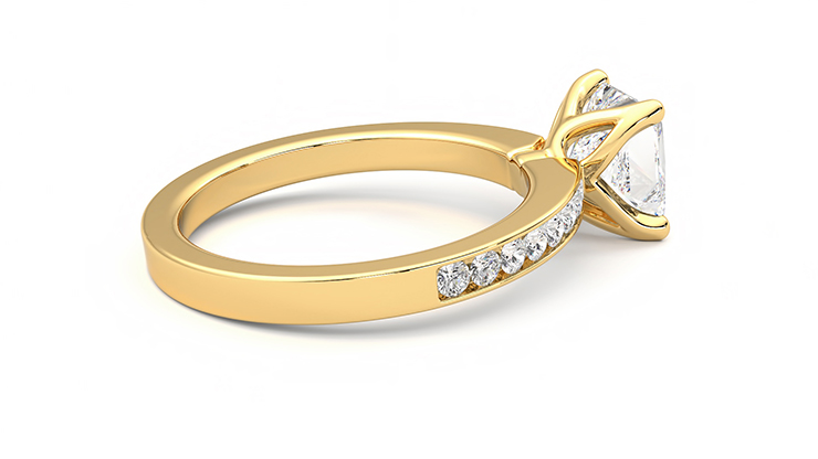 Taylor & Hart Cosmic Princess Engagement Ring 360 degree image 11