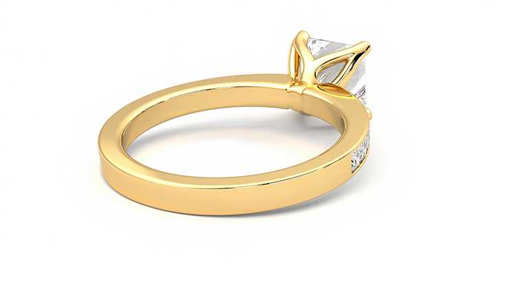 Taylor & Hart Cosmic Princess Engagement Ring 360 degree image 13