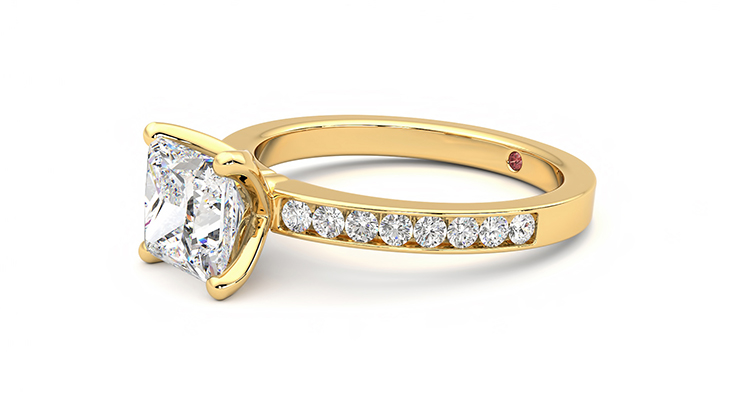 Taylor & Hart Cosmic Princess Engagement Ring 360 degree image 23