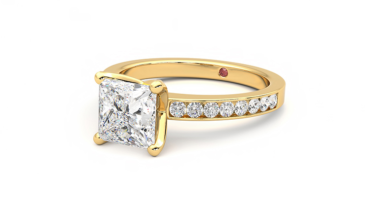 Taylor & Hart Cosmic Princess Engagement Ring 360 degree image 25