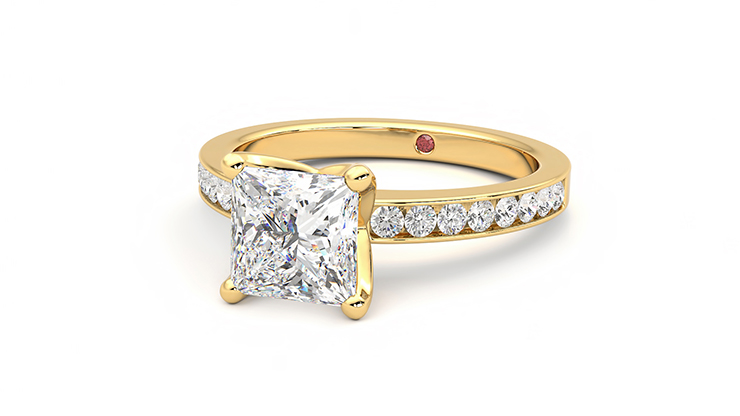 Taylor & Hart Cosmic Princess Engagement Ring 360 degree image 26