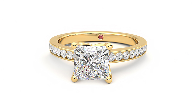 Taylor & Hart Cosmic Princess Engagement Ring 360 degree image 28