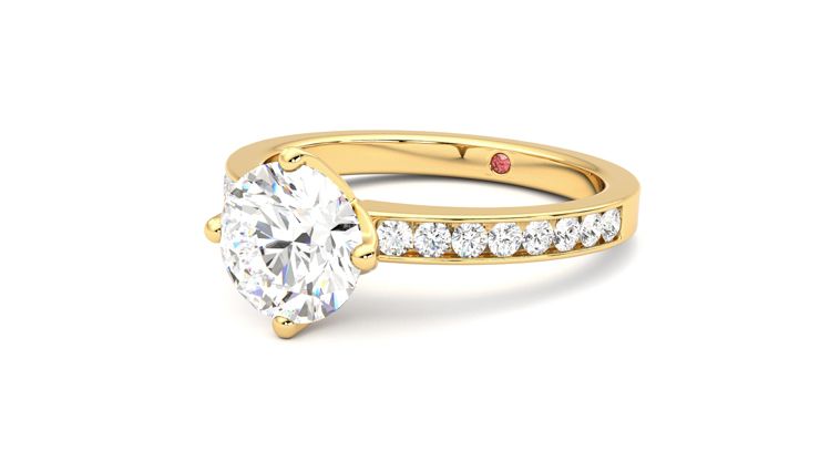 Taylor & Hart Cosmic Round Engagement Ring 360 degree image 25