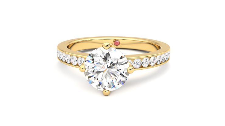 Taylor & Hart Cosmic Round Engagement Ring 360 degree image 28