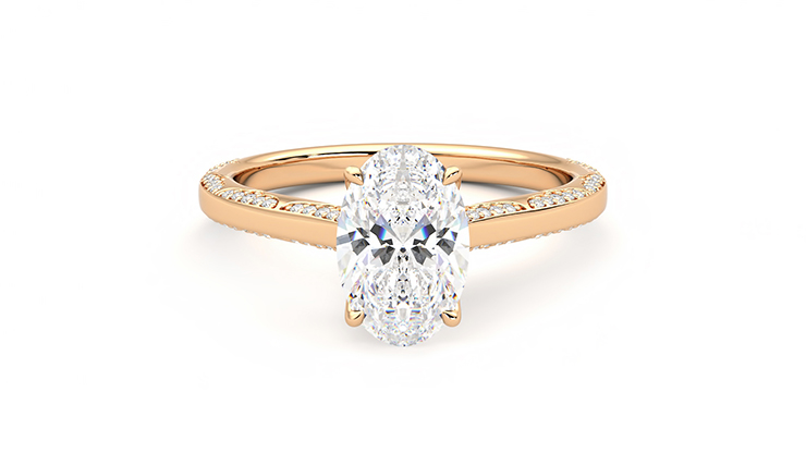 Taylor & Hart Crush Oval Engagement Ring 360 degree image 0