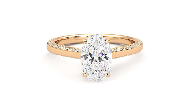Taylor & Hart Crush Oval Engagement Ring 360 degree image 1
