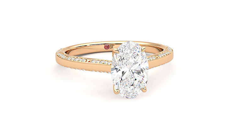 Taylor & Hart Crush Oval Engagement Ring 360 degree image 3