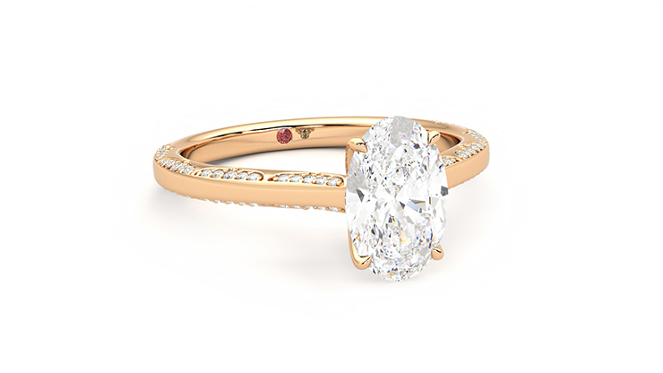 Taylor & Hart Crush Oval Engagement Ring 360 degree image 4