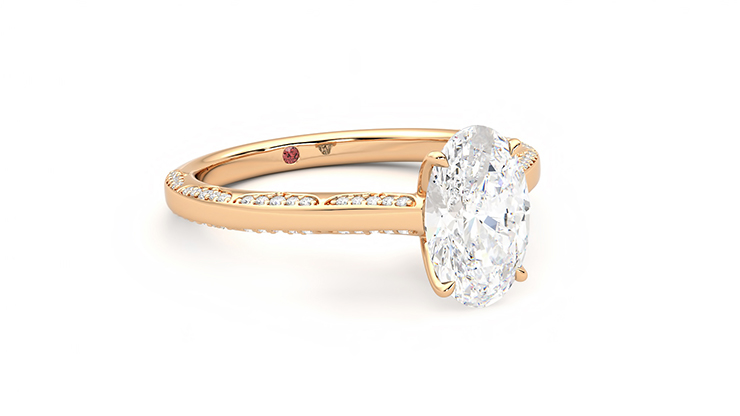 Taylor & Hart Crush Oval Engagement Ring 360 degree image 5