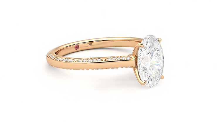 Taylor & Hart Crush Oval Engagement Ring 360 degree image 6