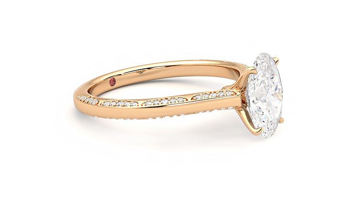 Taylor & Hart Crush Oval Engagement Ring 360 degree image 7