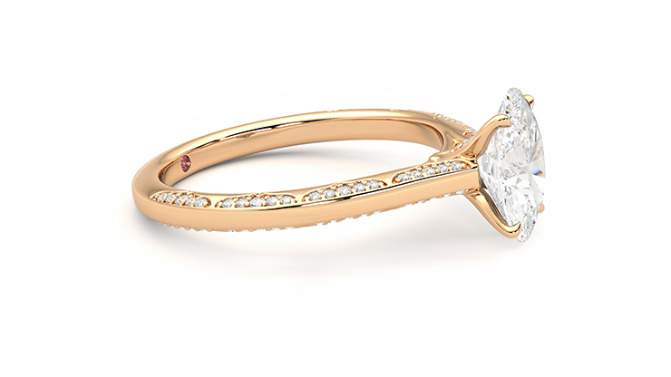Taylor & Hart Crush Oval Engagement Ring 360 degree image 8