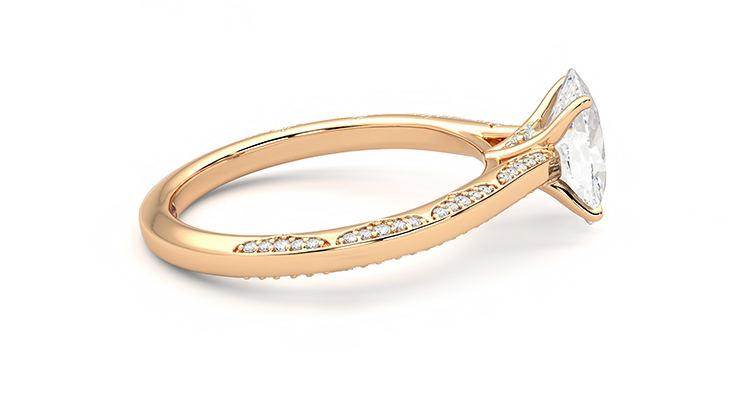 Taylor & Hart Crush Oval Engagement Ring 360 degree image 10