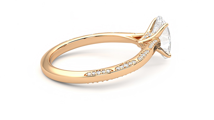 Taylor & Hart Crush Oval Engagement Ring 360 degree image 11