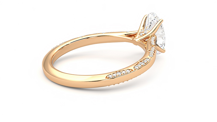 Taylor & Hart Crush Oval Engagement Ring 360 degree image 12