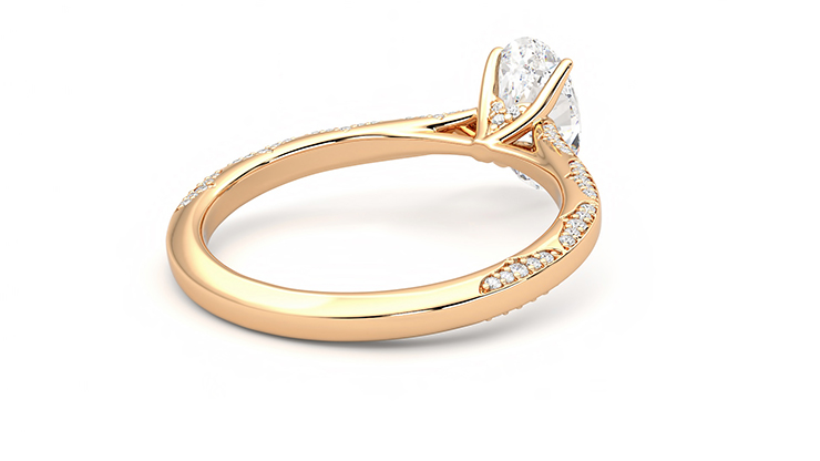 Taylor & Hart Crush Oval Engagement Ring 360 degree image 13