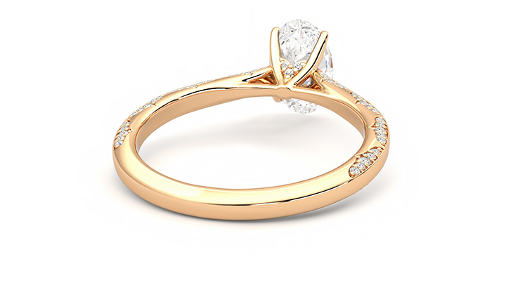 Taylor & Hart Crush Oval Engagement Ring 360 degree image 14