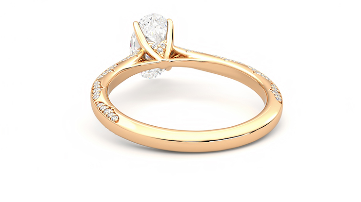 Taylor & Hart Crush Oval Engagement Ring 360 degree image 16