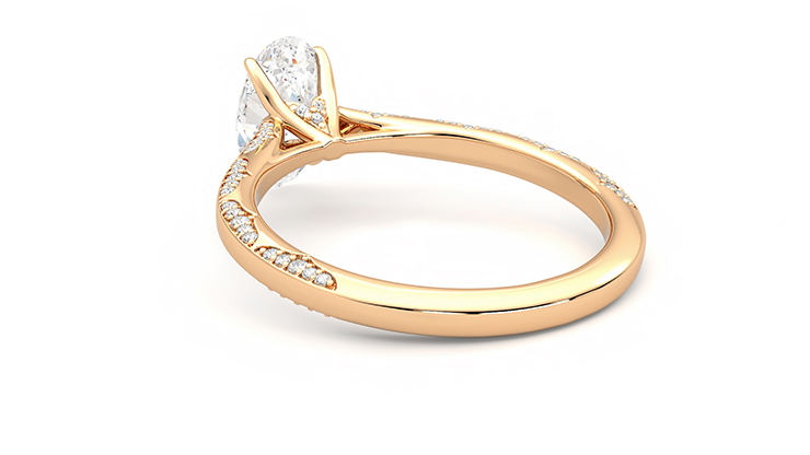 Taylor & Hart Crush Oval Engagement Ring 360 degree image 17