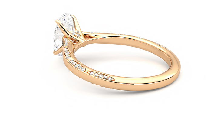 Taylor & Hart Crush Oval Engagement Ring 360 degree image 18