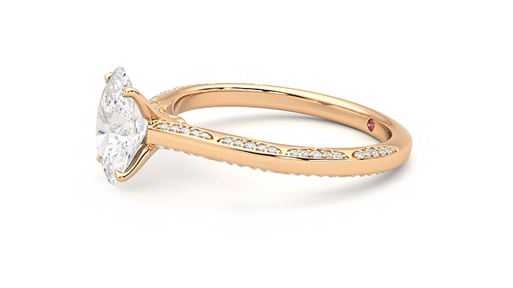 Taylor & Hart Crush Oval Engagement Ring 360 degree image 22