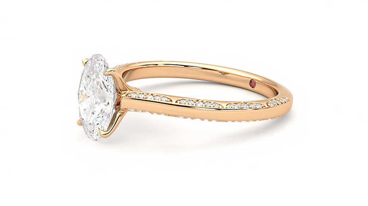 Taylor & Hart Crush Oval Engagement Ring 360 degree image 23