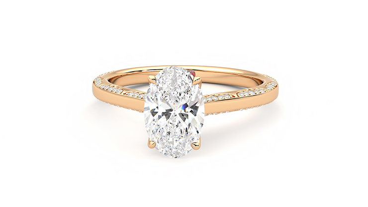 Taylor & Hart Crush Oval Engagement Ring 360 degree image 28