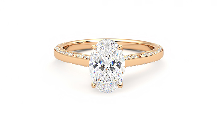 Taylor & Hart Crush Oval Engagement Ring 360 degree image 29