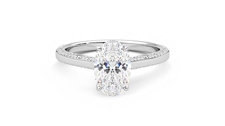 Taylor & Hart Crush Oval Engagement Ring 360 degree image 0