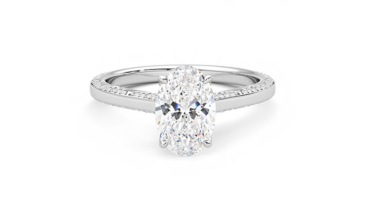 Taylor & Hart Crush Oval Engagement Ring 360 degree image 1