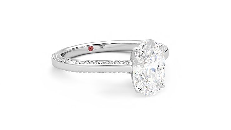 Taylor & Hart Crush Oval Engagement Ring 360 degree image 5