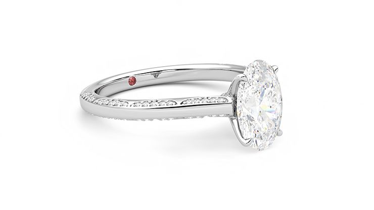Taylor & Hart Crush Oval Engagement Ring 360 degree image 6