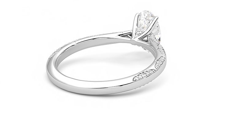 Taylor & Hart Crush Oval Engagement Ring 360 degree image 13