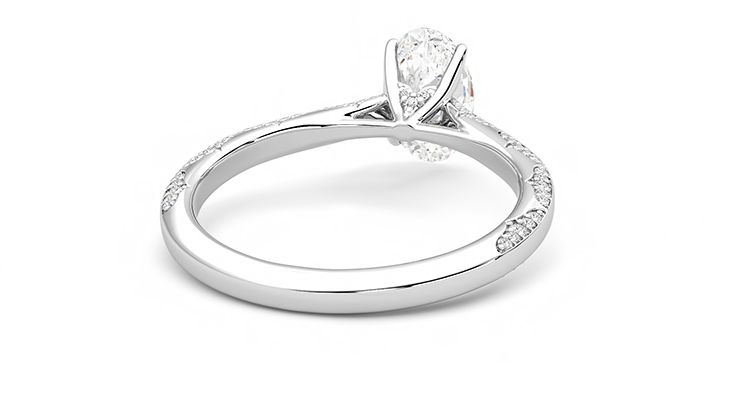 Taylor & Hart Crush Oval Engagement Ring 360 degree image 14