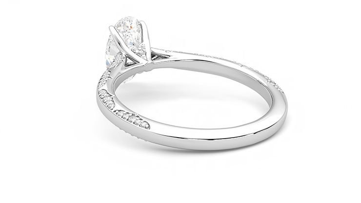 Taylor & Hart Crush Oval Engagement Ring 360 degree image 17