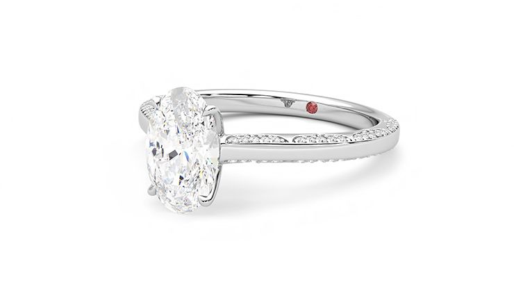 Taylor & Hart Crush Oval Engagement Ring 360 degree image 25