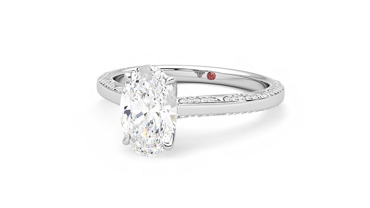 Taylor & Hart Crush Oval Engagement Ring 360 degree image 26