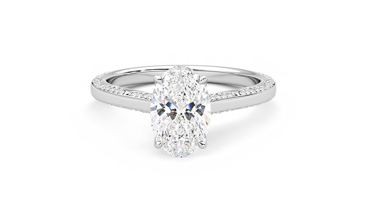 Taylor & Hart Crush Oval Engagement Ring 360 degree image 29